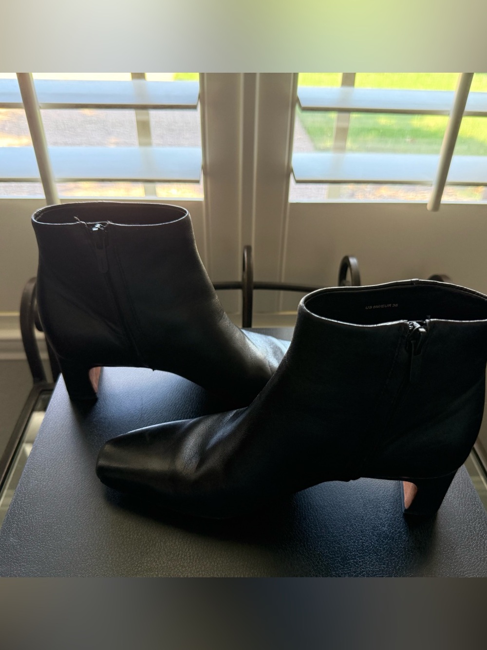 Vince Black Leather Pointed Toe Ankle Boots Size 6
